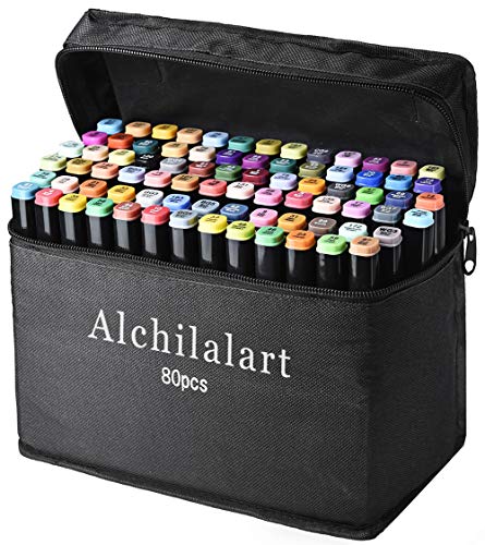 80 Colors Alcohol Markers Pen Set, Fany Artist Drawing Art Markers for Kids  Adult Coloring Book Artist Dual Tip Markers Twin