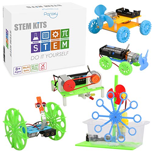 Poraxy Set STEM Kit,DC Motors Electronic Assembly Kit for Kids