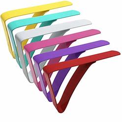 Mannli Picnic Tablecloth Clips, Rainbow Color Stainless Steel Outdoor Table Cloth Holder Table Cover Clips Clamps 6 Packs