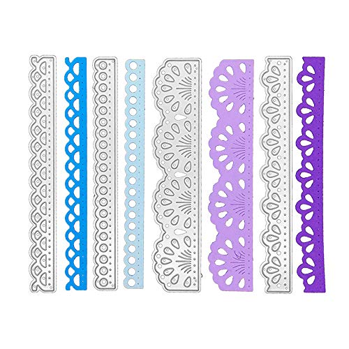LZBRDY 5.1in Length 4Pcs/Pack Flower Edge Embossing Metal Cutting Dies for Card Making Scrapbooking, Album Invitation Decors,