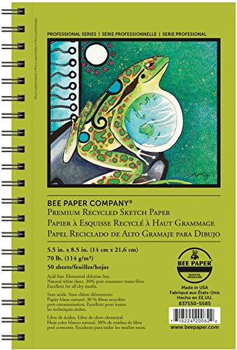Bee Paper Company Bee Paper Recycled Sketch Pad, 5-1/2-Inch by 8-1/2-Inch (837S50-5585)
