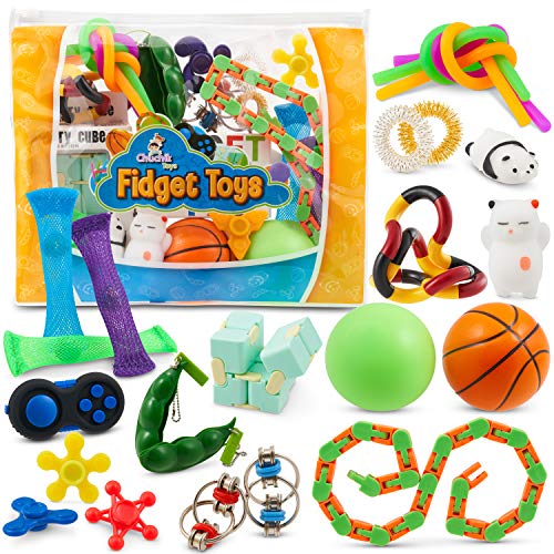 Chuchik Sensory Fidget Toys 23-Pack â€“ Stress Relief Toys for Focus & Calm â€“ Toy Box & Party Favor Pack + Reusable Bag â€“ Fidget