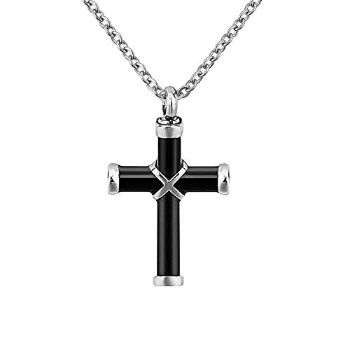 Casa De Novia Jewelry Casa De Novia Religious Cross Cremation Urn Necklace for Ashes Memorial Keepsake Jewelry
