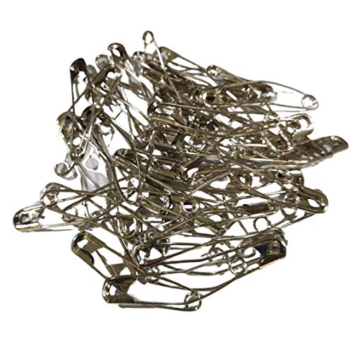 iNee Curved Safety Pins, Quilting Basting Pins, Nickel-Plated Steel, Size 3, 50 Count