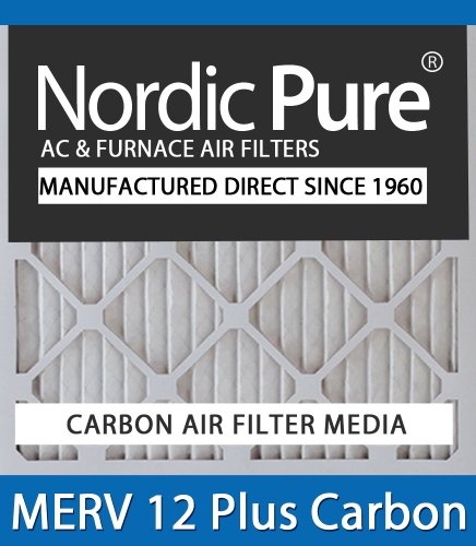 Nordic Pure 20x24x2 MERV 12 Plus Carbon AC Furnace Air Filters Qty 12