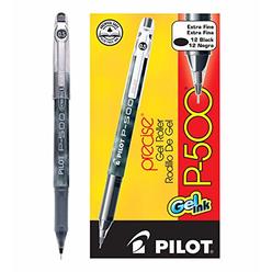 Pilot Automotive Pilot Penoration of America Pilot Pen Corporation of America 38600 P-500 Gel Ink Rolling Ball Pens Extra Fine Point, Black Ink, Dozen Box