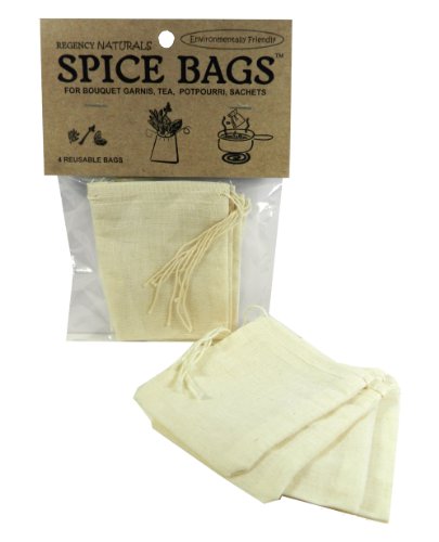 Regency Wraps Regency Natural Spice Bags 100% cotton set of 4, 3x4