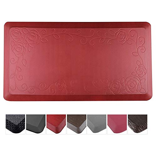 Cook N Home 02466 Anti-Fatigue Comfort Mat,39 x 20, Red, 3/4" Thickness, 39 by 20"