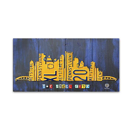 Trademark Global Pittsburgh Skyline by Design Turnpike, 16x32-Inch Canvas Wall Art