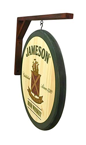 Jameson Irish Whiskey Jameson Whiskey - 2 Sided Pub Sign - Includes Wall Hanging Bracket - Indoor USE ONLY