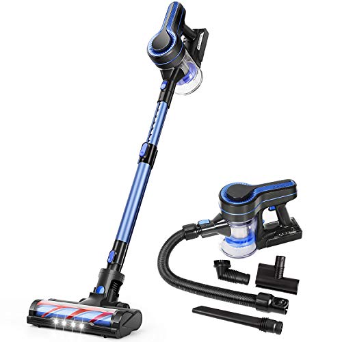 APOSEN Cordless Vacuum Cleaner, Upgraded 24000pa Stick Vacuum 5 in 1 with 250W Powerful Brushless Motor, Detachable Battery