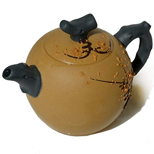 Yixing Yxhupot Teapot 9.5oz Chinese Yixing Clay Dragon Egg Zisha Genuine Pot Huangduan (Yellow)