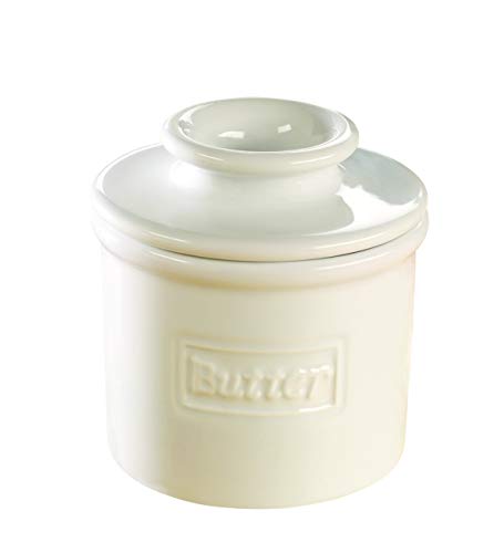 Butter Bell - The Original Butter Bell Crock by L. Tremain, French Ceramic Butter Dish, CafÃ© Retro Collection, White