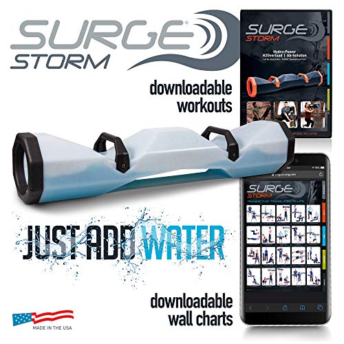 Surge Storm 60 Water Filled Adjustable Weight Tube, Home Gym Equipment, 42" - Clear/Black