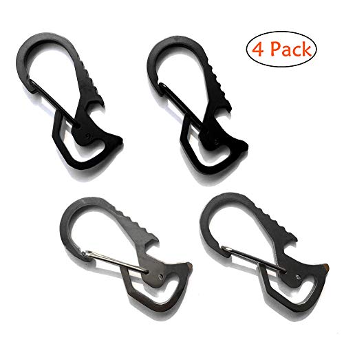 Long Buy 4 Pcs Multifunctional Stainless Steel Carabiner Clip Spring Snap Hook Carabiners with Bottle Opener for Backpack