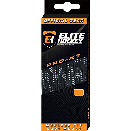 Elite Hockey PRO-X7 Skate Laces (X7-Black, 130")