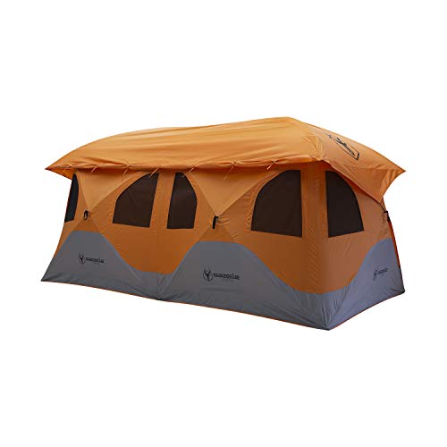 Gazelle T8 GT800SS Pop-Up Portable Camping Hub Tent, Easy Instant Set up in 90 Seconds, Sunset Orange, 8 Person, Family,