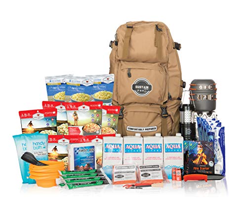 Sustain Supply Co. Premium Family Emergency Survival Bag/Kit â€“ Be Equipped with 72 Hours of Disaster Preparedness Supplies for 4 People