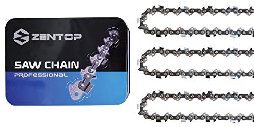 ZENTOP 18-Inch 3 Pack Chainsaw Chain - 3/8" LP Pitch .050" Gauge 62 Drive Links Wood Cutting Saw Chain for Chainsaw Parts