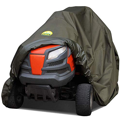 Family Accessories Riding Lawn Mower Cover, 100% Waterproof Heavy Duty 600D Storage for Ride On Lawnmower Tractor, Large Size