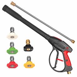 PP PROWESS PRO PROWESSPRO Pressure Washer Gun with Pressure Washer Wand Extension Replacement and 5 Nozzle Spray Tips, Power Washer Gun with M2
