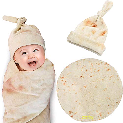zxtrby Burrito Swaddle Blanket for Baby, Original Newborn Tortilla Swaddle Blanket .Baby Wrap Blanket Headband Set - Unisex