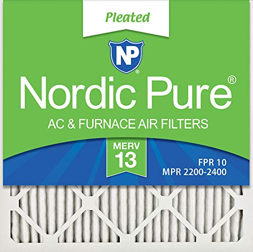 Nordic Pure 12x12x1 MERV 13 Pleated AC Furnace Air Filters, 6 Pack, 6 Pack, 6 Pack