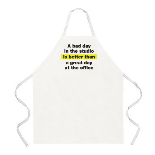 Attitude Aprons Bad Day in The Studio Apron, Natural, One Size Fits Most