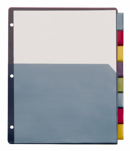 Cardinal Supplies Cardinal Single Pocket Poly Dividers, 8-Tab, Letter Size, Multi-Color (84017)