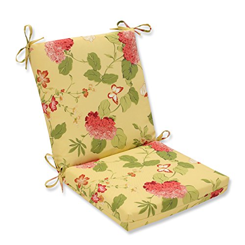 Pillow Perfect Outdoor Risa Squared Chair Cushion, Lemonade
