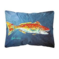 Caroline's Treasures MW1093PW1216 Fish - Red Fish Red For Jarett Indoor & Outdoor Fabric Decorative Pillow
