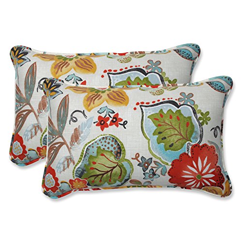 Pillow Perfect Outdoor | Indoor Alatriste Ivory Rectangular Throw Pillow (Set of 2, 2 Piece