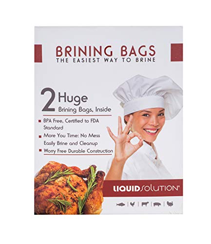 Liquid Solution New and Improved Liquid Solution Turkey Brining Bags - No BPA - Heavier Duty Materials - Thicker Seams - Gusseted Bottom -