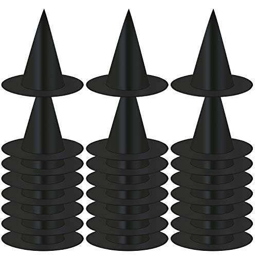 Elcoho 24 Pieces Halloween Witch Hat Cap Costume Accessory for Witch Decoration or Halloween Christmas Party