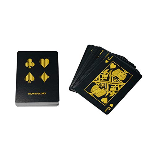 Iron and Glory Black Playing Cards - Premium Card Deck - Cool Playing Cards with Luxury Case, Gold
