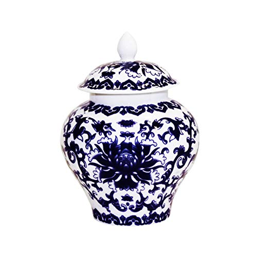 Goodman and Wife Ancient Blue and White Porcelain Helmet-shaped Temple Jar (Medium size)