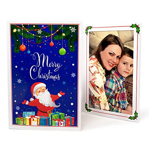 Eventprinters Santa Claus Photo Folder Frame 4x6. Pack of 100. Slide-in Insert Type. Beautiful Holiday Paper Picture folders. Great for