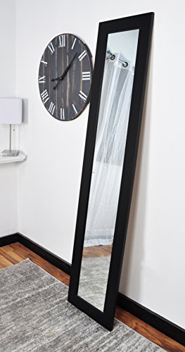 BrandtWorks BM2THIN Matte Black Full Length Mirror, 21.5 x 71