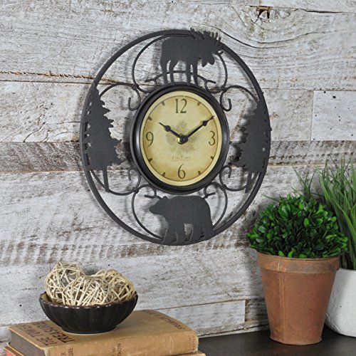 FirsTime & Co. Wildlife Wire Wall Clock, 11", Brown/Black
