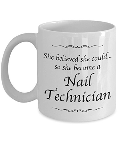 Love This Mug Nail Technician Mug - She Believed She Could Desk Decor - Gifts For Women