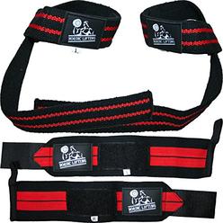 Nordic Lifting Wrist Wraps + Lifting Straps Bundle (2 Pairs) for Weightlifting, Cross Training, Workout, Gym, Powerlifting, Bodybuilding-Suppor