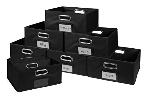 Niche Cubo Half-Size Foldable Fabric Storage Bins (Set of 12), Black