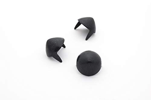 StudsAndSpikes Cone Studs - Size 13 - Ideally Used for Denim and Leather Work - Classic Two-Prong Studs â€“ Matte Black - Pack of 100 Studs