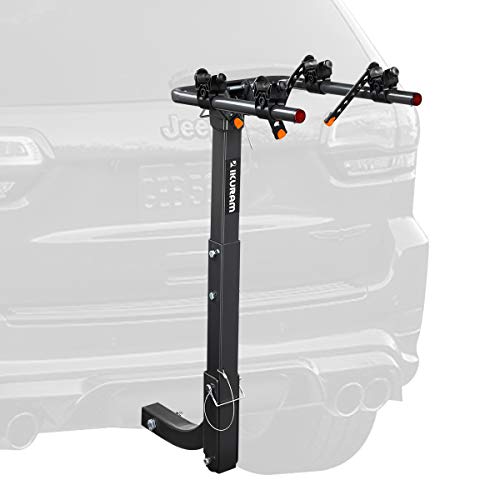 IKURAM 2 Bike Rack Bicycle Carrier Racks Hitch Mount Double Foldable Rack for Cars, Trucks, SUV's and minivans with a 2"