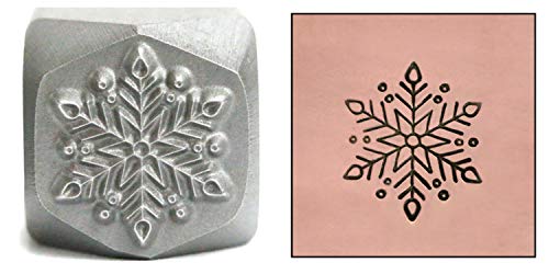 Beaducation Snowflake Metal Design Stamp 10mm Classic Snow Flake Punch Stamping Tool for Hand Stamped DIY Jewelry Crafts - Beaducation