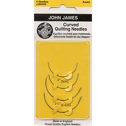 Colonial Needle JJ60400 Curved Quilting Hand Needles, 4-Pack