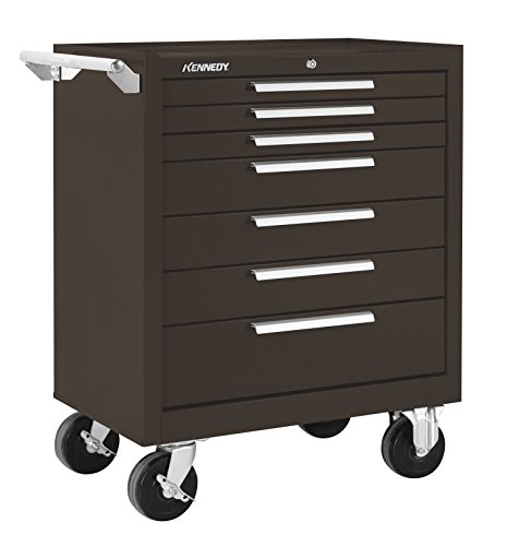 Kennedy Manufacturing 297Xb 29" 7-Drawer Rolling Tool Cabinet With Chest Wheels, Brown Wrinkle