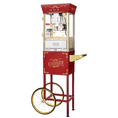 Great Northern Popcorn Company Great Northern Popcorn Red Matinee Movie 8 oz. Ounce Antique Popcorn Machine and Cart