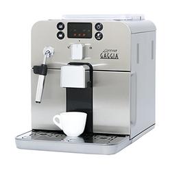 Gaggia Brera Super Automatic Espresso Machine in Silver. Pannarello Wand Frothing for Latte and Cappuccino Drinks. Espresso
