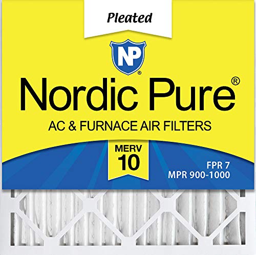 Nordic Pure 24x24x2 MERV 10 Pleated AC Furnace Air Filter,  Box of 3
